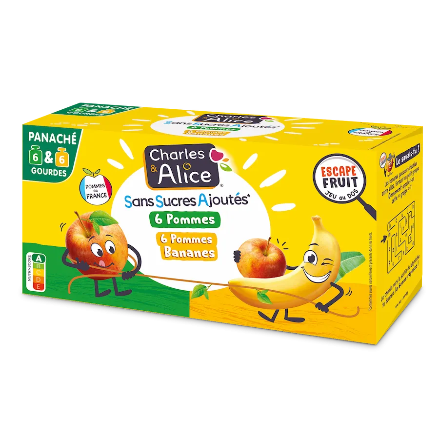 Charles et Alice - Gourdes - 6&6 Pommes, Pommes Bananes 